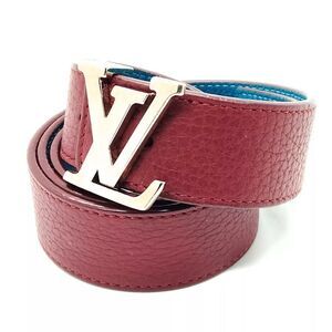 Auth NEW Louis Vuitton Blue & Burgundy Reversible Belt Women’s US Small 75-85 cm